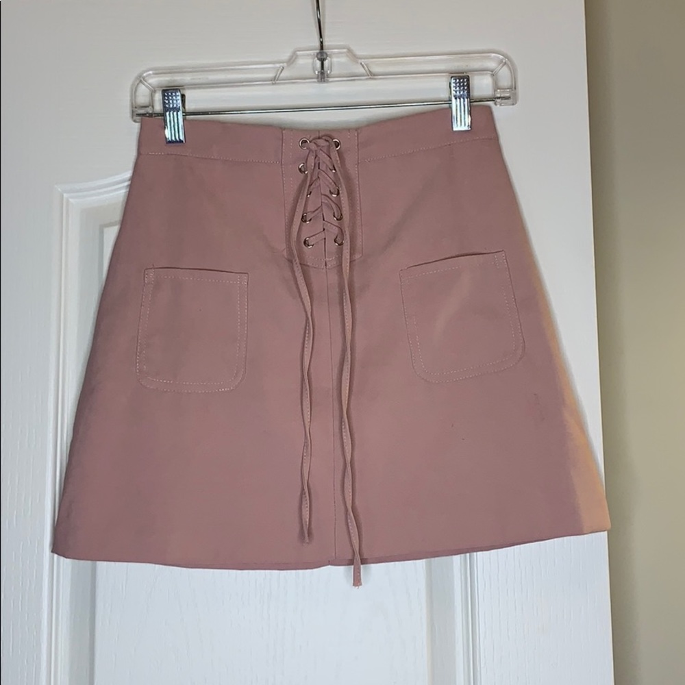 A pink maxi skirt